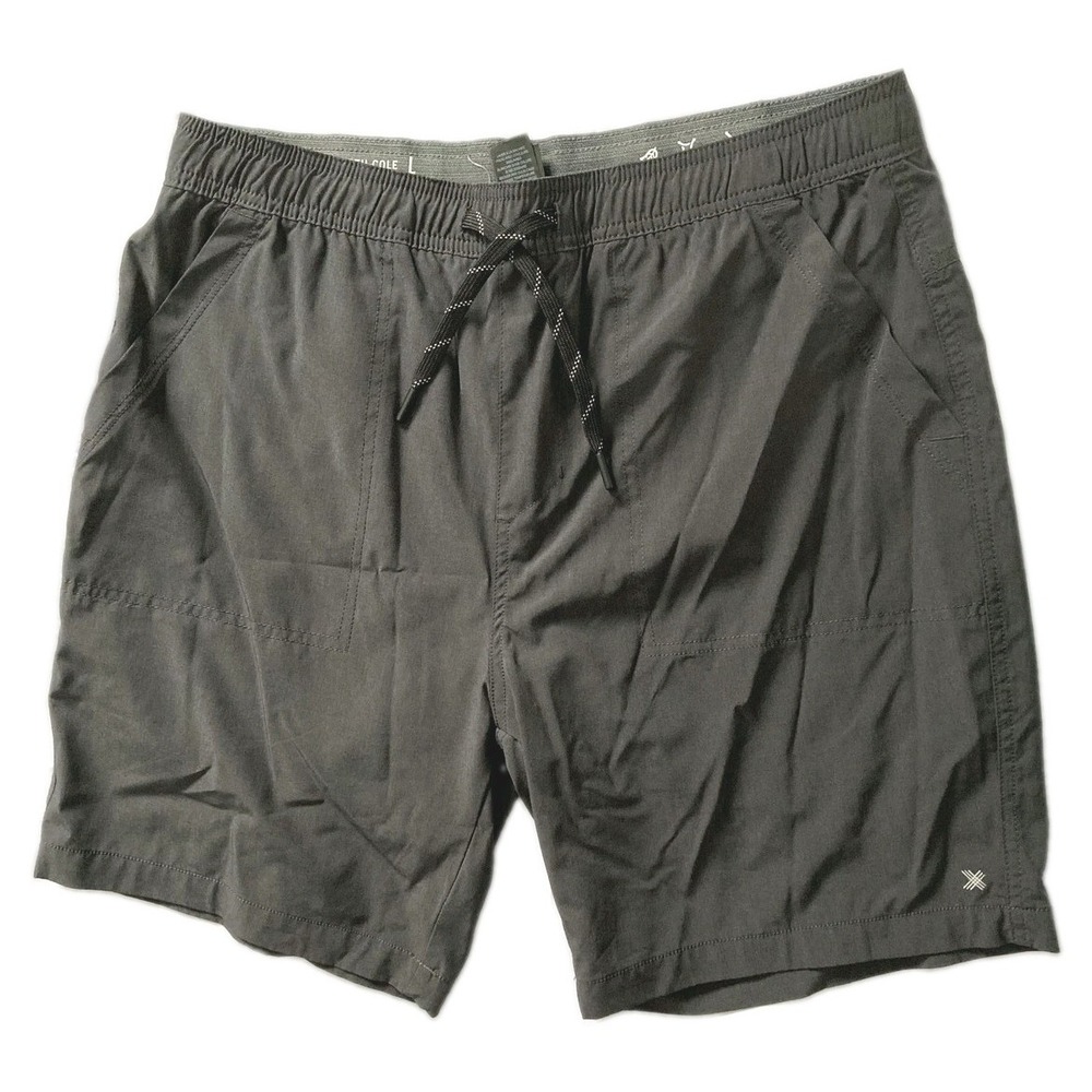Kenneth Cole Shorts Mens L Brown Athletic Stretch Drawstring Gym Training EUC